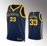 Wholesale Cheap Men's Golden State Warriors #33 James Wiseman Navy Statement EditionStitched Jersey