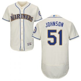 Wholesale Cheap Mariners #51 Randy Johnson Cream Flexbase Authentic Collection Stitched MLB Jersey