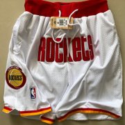 Wholesale Cheap Men's Houston Rockets White With Houston Just Don Shorts Swingman Shorts