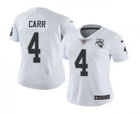 Wholesale Cheap Women\'s Las Vegas Raiders White #4 Derek Carr 2020 Inaugural Season Vapor Untouchable Limited Stitched Jersey