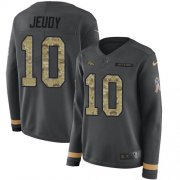 Wholesale Cheap Nike Broncos #10 Jerry Jeudy Anthracite Salute to Service Women's Stitched NFL Limited Therma Long Sleeve Jersey