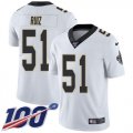 Wholesale Cheap Nike Saints #51 Cesar Ruiz White Men's Stitched NFL 100th Season Vapor Untouchable Limited Jersey
