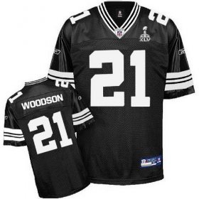 Wholesale Cheap Packers #21 Charles Woodson Black Shadow Super Bowl XLV Stitched NFL Jersey