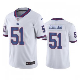 Wholesale Cheap Men\'s New York Giants #51 Azeez Ojulari White Color Rush Limited Stitched Jersey