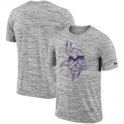 Wholesale Cheap Men's Minnesota Vikings Nike Heathered Black Sideline Legend Velocity Travel Performance T-Shirt