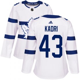 Wholesale Cheap Adidas Maple Leafs #43 Nazem Kadri White Authentic 2018 Stadium Series Women\'s Stitched NHL Jersey