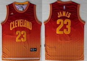 Wholesale Cheap Cleveland Cavaliers #23 LeBron James Red/Yellow Resonate Fashion Jersey