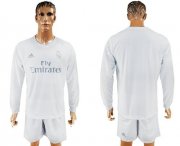 Wholesale Cheap Real Madrid Blank Marine Environmental Protection Home Long Sleeves Soccer Club Jersey