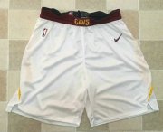 Wholesale Cheap Men's Cleveland Cavaliers White 2017-2018 Nike Swingman Stitched NBA Shorts