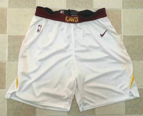 Wholesale Cheap Men\'s Cleveland Cavaliers White 2017-2018 Nike Swingman Stitched NBA Shorts