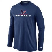Wholesale Cheap Nike Houston Texans Authentic Logo Long Sleeve T-Shirt Dark Blue