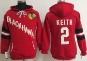 Wholesale Cheap Chicago Blackhawks #2 Duncan Keith Red Women's Old Time Heidi NHL Hoodie
