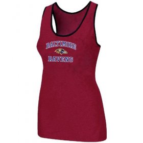 Wholesale Cheap Women\'s Nike Baltimore Ravens Heart & Soul Tri-Blend Racerback Stretch Tank Top Red