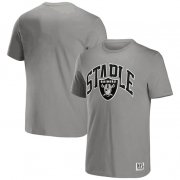 Wholesale Cheap Men's Las Vegas Raiders x Staple Gray Logo Lockup T-Shirt