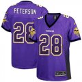 Wholesale Cheap Nike Vikings #28 Adrian Peterson Purple Team Color Women's Stitched NFL Elite Drift Fashion Jersey