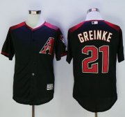 Wholesale Cheap Diamondbacks #21 Zack Greinke Black/Brick New Cool Base Stitched MLB Jersey