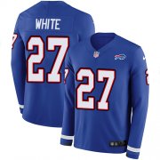 Wholesale Cheap Nike Bills #27 Tre'Davious White Royal Blue Team Color Men's Stitched NFL Limited Therma Long Sleeve Jersey