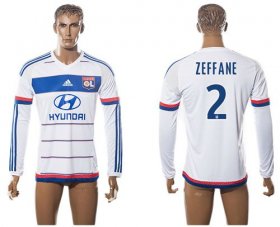 Wholesale Cheap Lyon #2 Zeffane Home Long Sleeves Soccer Club Jersey