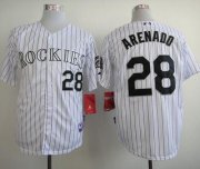Wholesale Cheap Rockies #28 Nolan Arenado White Cool Base Stitched MLB Jersey