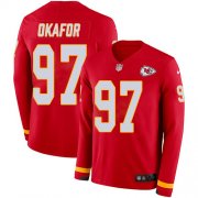Wholesale Cheap Nike Chiefs #97 Alex Okafor Red Team Color Men's Stitched NFL Limited Therma Long Sleeve Jersey
