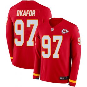Wholesale Cheap Nike Chiefs #97 Alex Okafor Red Team Color Men\'s Stitched NFL Limited Therma Long Sleeve Jersey