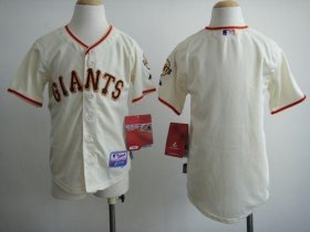 Wholesale Cheap Giants Blank Cream Cool Base Stitched Youth MLB Jersey