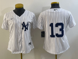 Cheap Women's New York Yankees #13 Joey Gallo White No Name Stitched MLB Nike Cool Base Jersey
