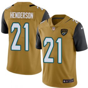 Wholesale Cheap Nike Jaguars #21 C.J. Henderson Gold Men\'s Stitched NFL Limited Rush Jersey