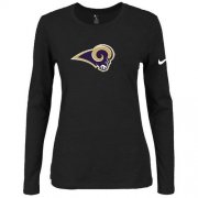 Wholesale Cheap Women's Nike Los Angeles Rams Of The City Long Sleeve Tri-Blend NFL T-Shirt Black