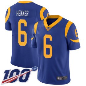 Wholesale Cheap Nike Rams #6 Johnny Hekker Royal Blue Alternate Men\'s Stitched NFL 100th Season Vapor Limited Jersey