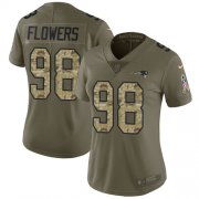 Wholesale Cheap Nike Patriots #98 Trey Flowers Olive/Camo Women's Stitched NFL Limited 2017 Salute to Service Jersey