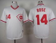 Wholesale Cheap Reds #14 Pete Rose White 1990 Turn Back The Clock Stitched MLB Jersey