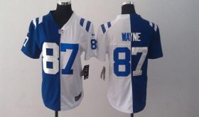 Wholesale Cheap Nike Colts #87 Reggie Wayne Royal Blue/White Women\'s Stitched NFL Elite Split Jersey