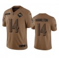 Wholesale Cheap Men's Baltimore Ravens #14 Kyle Hamilton 2023 Brown Salute To Service Limited Football Stitched Jersey
