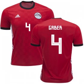 Wholesale Cheap Egypt #4 Gaber Red Home Soccer Country Jersey