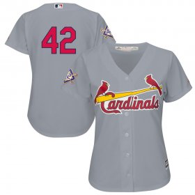 Wholesale Cheap St. Louis Cardinals #42 Majestic Women\'s 2019 Jackie Robinson Day Official Cool Base Jersey Gray