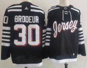 Wholesale Cheap Men's New Jersey Devils #30 Martin Brodeur adidas Black 2021-22 Alternate Primegreen Authentic Pro Player Third Jersey