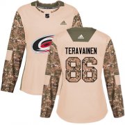 Wholesale Cheap Adidas Hurricanes #86 Teuvo Teravainen Camo Authentic 2017 Veterans Day Women's Stitched NHL Jersey