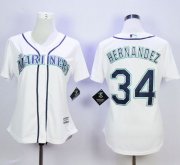 Wholesale Cheap Mariners #34 Felix Hernandez White Home Women's Stitched MLB Jersey