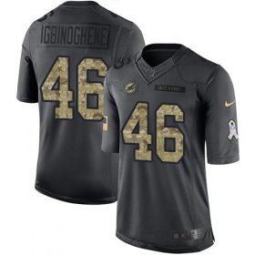 Wholesale Cheap Nike Dolphins #46 Noah Igbinoghene Black Youth Stitched NFL Limited 2016 Salute to Service Jersey