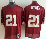 Wholesale Cheap Mitchell And Ness Redskins #21 Earnest Byner Red Throwback Stitched NFL Jersey
