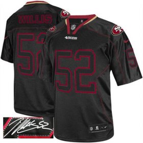 Wholesale Cheap Nike 49ers #52 Patrick Willis Lights Out Black Men\'s Stitched NFL Elite Autographed Jersey