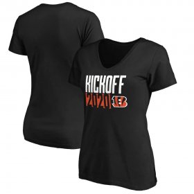 Wholesale Cheap Cincinnati Bengals Fanatics Branded Women\'s Kickoff 2020 V-Neck T-Shirt Black
