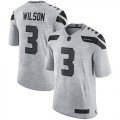 Wholesale Cheap Nike Seahawks #3 Russell Wilson Gray Men's Stitched NFL Limited Gridiron Gray II Jersey
