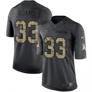 Wholesale Cheap Nike Jets #33 Jamal Adams Black Youth Stitched NFL Limited 2016 Salute to Service Jersey