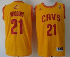 Wholesale Cheap Cleveland Cavaliers #21 Andrew Wiggins Revolution 30 Swingman Yellow Jersey
