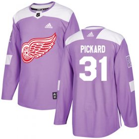 Wholesale Cheap Adidas Red Wings #31 Calvin Pickard Purple Authentic Fights Cancer Stitched NHL Jersey