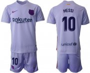 Wholesale Cheap Men's 2021-2022 Club Barcelona away purple 10 Soccer Jersey