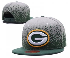 Wholesale Cheap NFL Green Bay Packers Fresh Logo Gray With Green Paint Snapback Adjustable Hat 1036