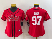 Wholesale Cheap Youth San Francisco 49ers #97 Nick Bosa Red With Patch Cool Base Stitched Baseball Jersey